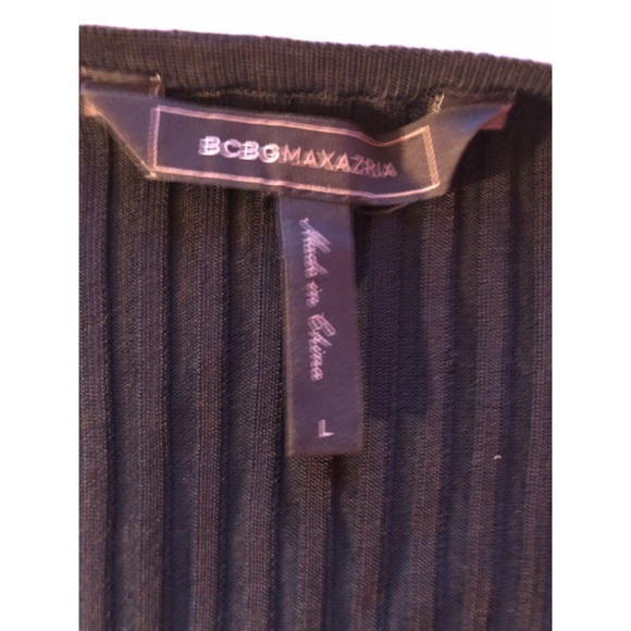 BCBG MaxAzria Knit Wrap Ribbed Crop Top in Black - Picture 7 of 8